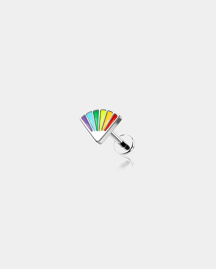 rainbow fan cartilage stud