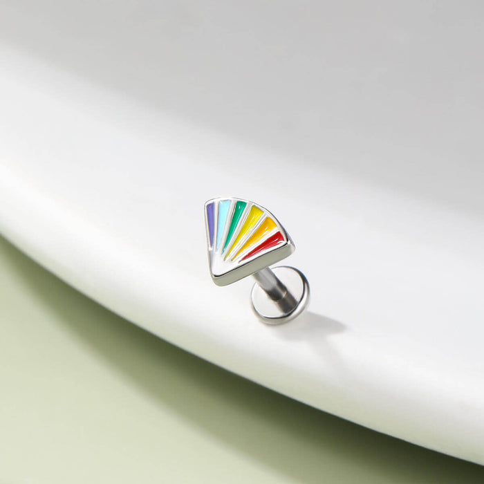 oufer rainbow fan cartilage stud