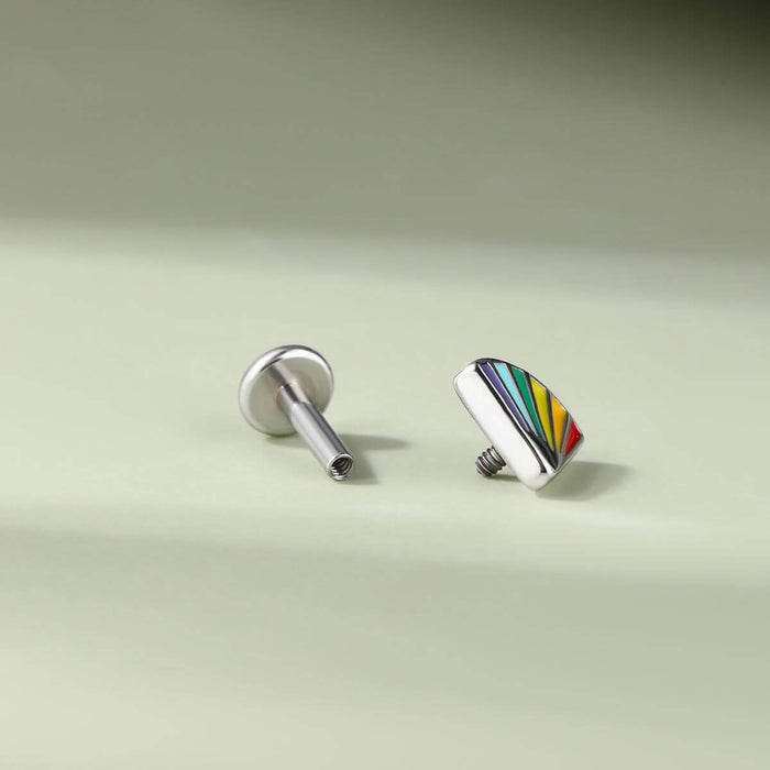internally threaded rainbow fan cartilage stud