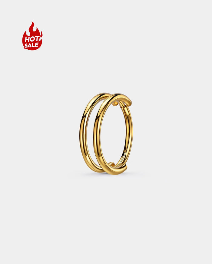 gold Parallel Double Hoop Nose Ring