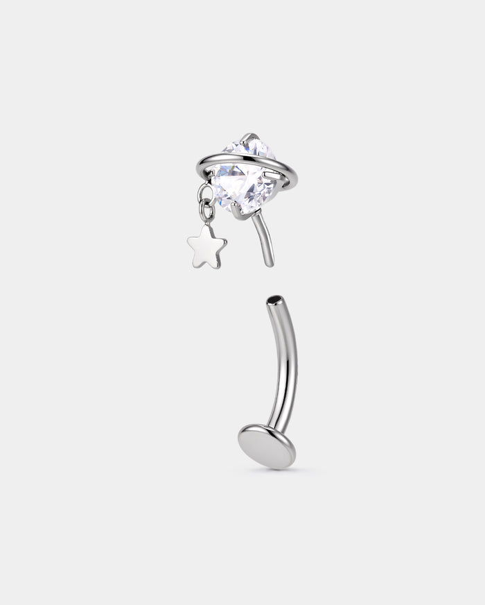 threadless floating belly ring