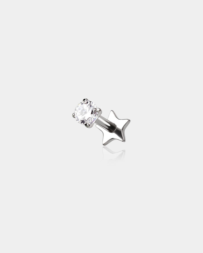 star back prong CZ cartilage stud