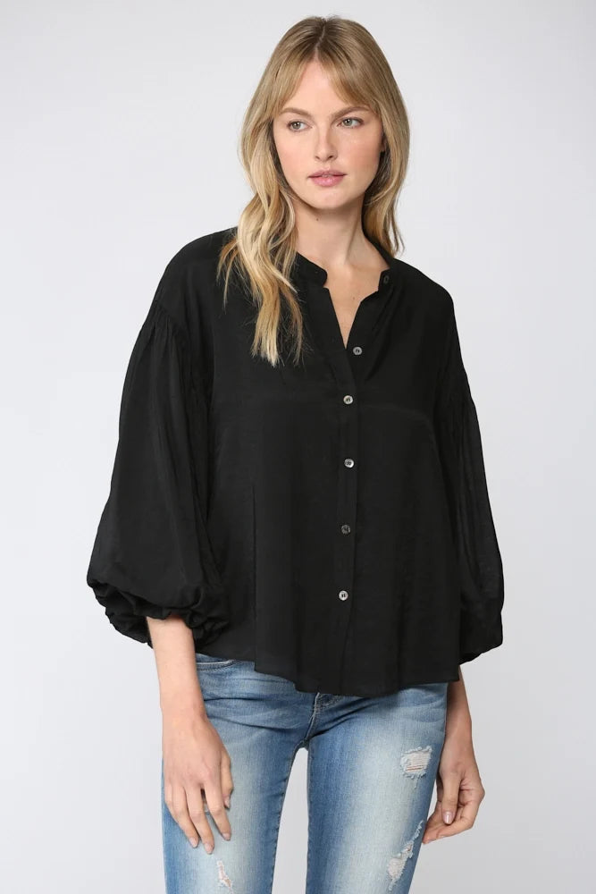 Puff Sleeve Button Down Shirt