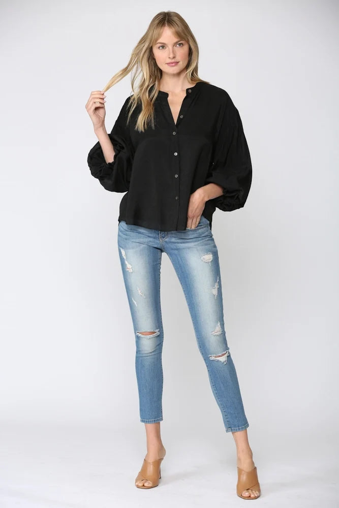 Puff Sleeve Button Down Shirt