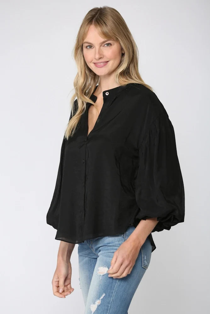 Puff Sleeve Button Down Shirt