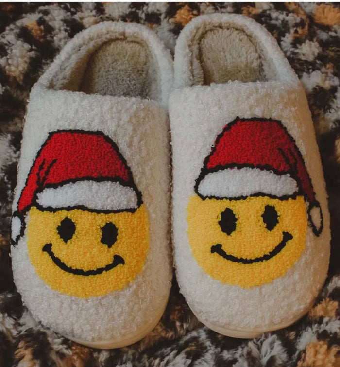 Santa Happy Face Slippers*Final Sale