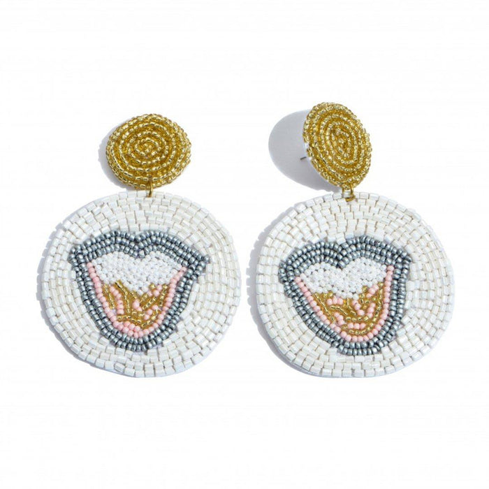 Seed Bead Rolling Stones Earrings  *Final Sale*
