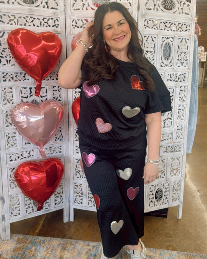 Sequin Heart Set *Final Sale