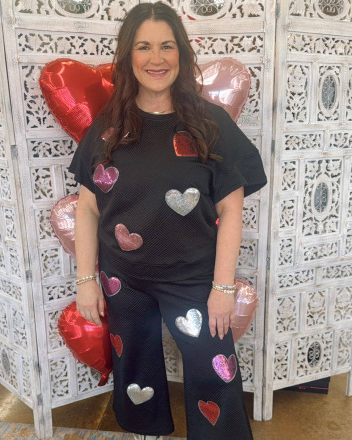 Sequin Heart Set *Final Sale