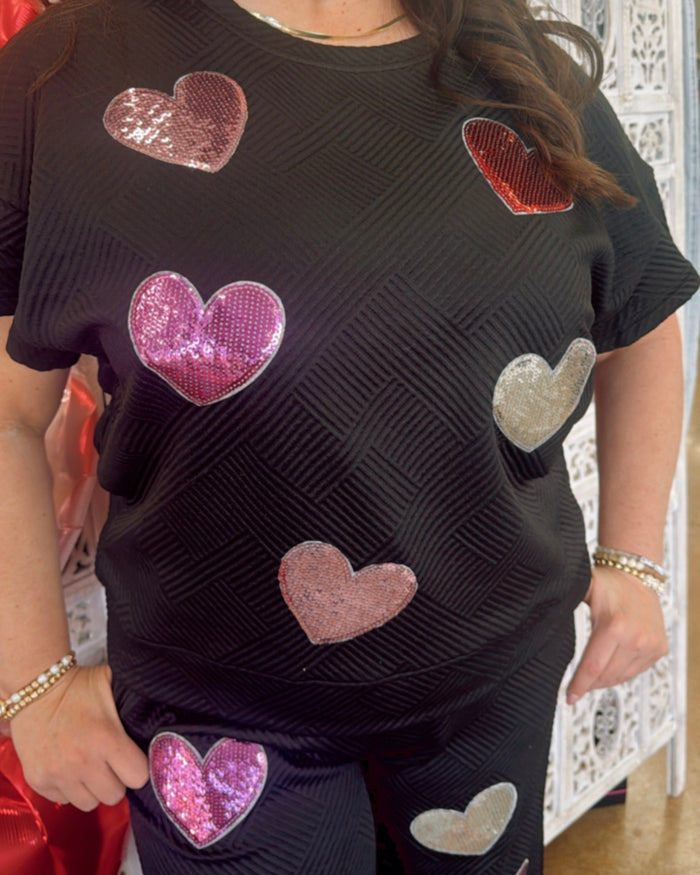 Sequin Heart Set *Final Sale