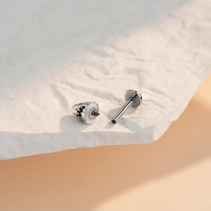 internally threaded shark head helix stud