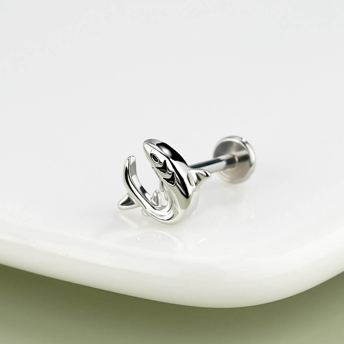 flat back shark helix stud