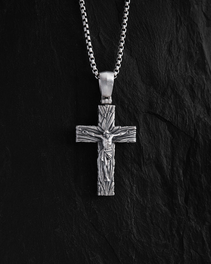 Silver cross CHRIST CRUCIFIX. SALVATION
