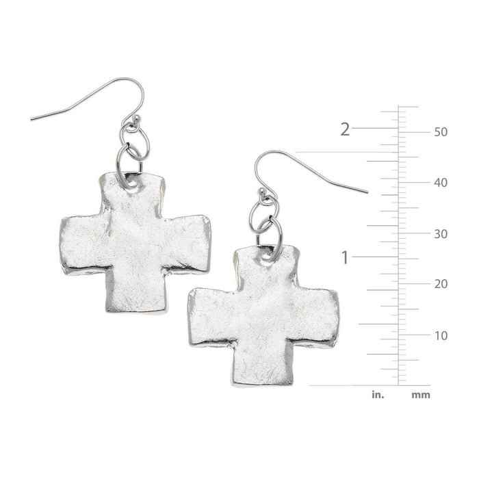 Silver Cross Earrings by Susan Shaw