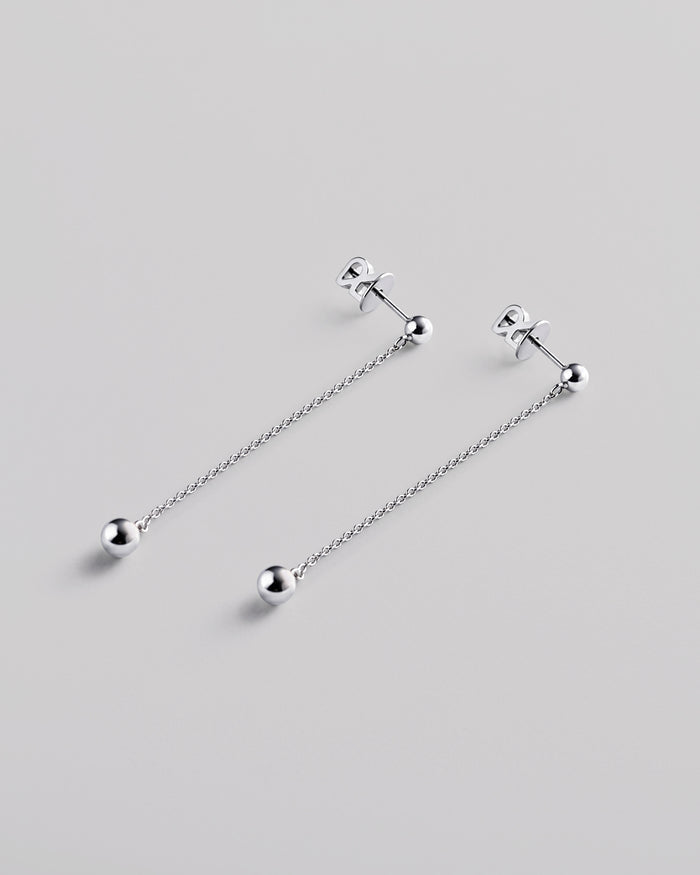 Silver drop earrings BUBBLE