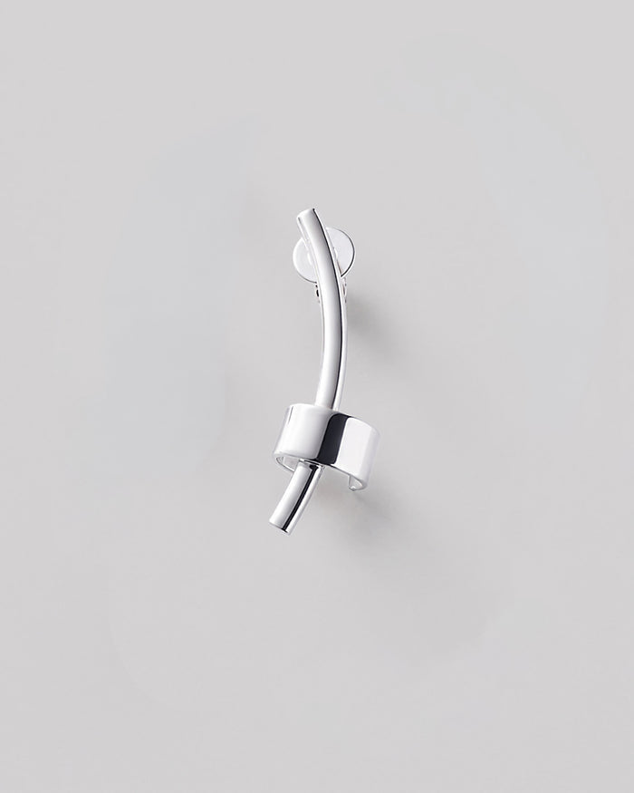 Silver ear cuff ACCENT (left ear)
