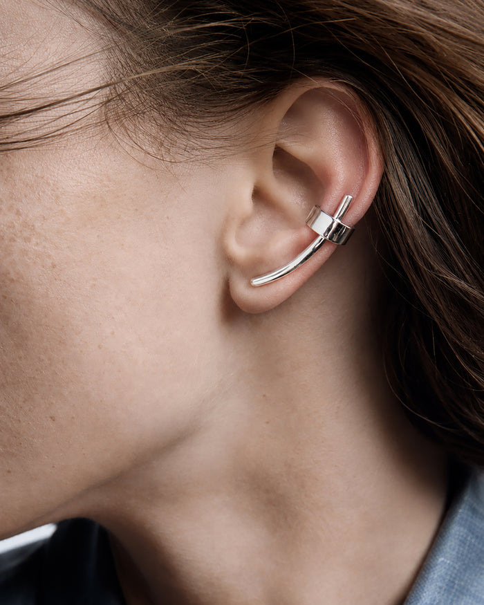 Silver ear cuff ACCENT (right ear)