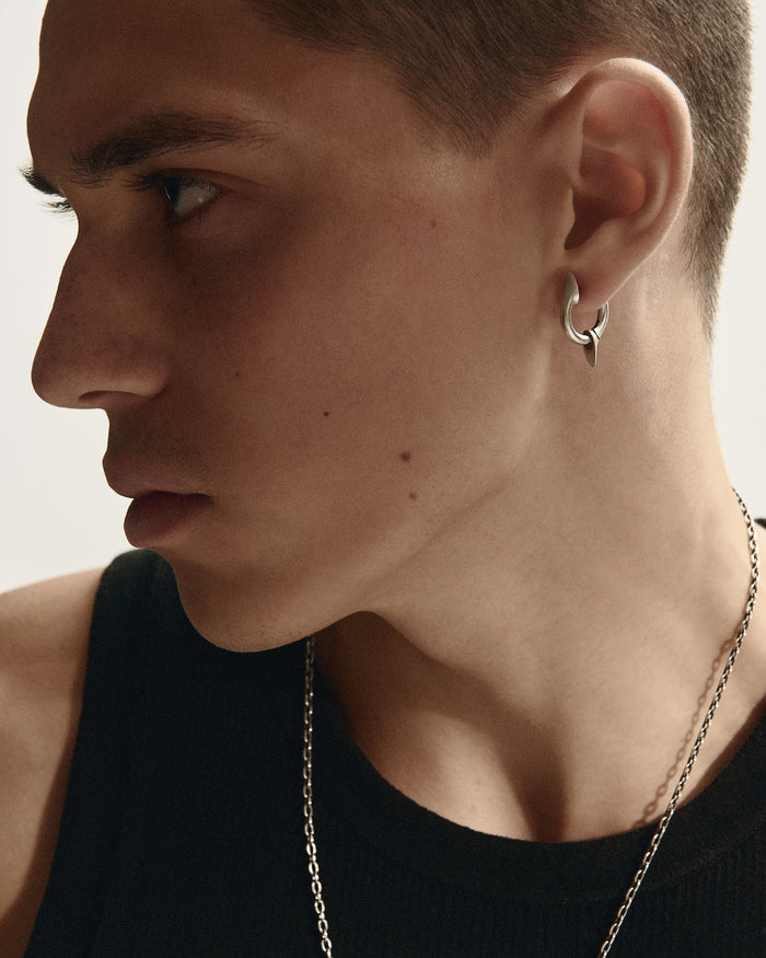 Silver hoop earring TACTUS