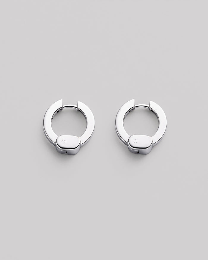 Silver hoop earrings FIERA