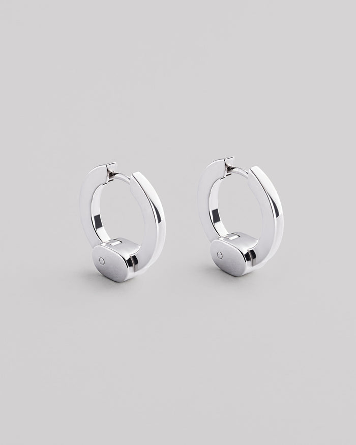 Silver hoop earrings FIERA