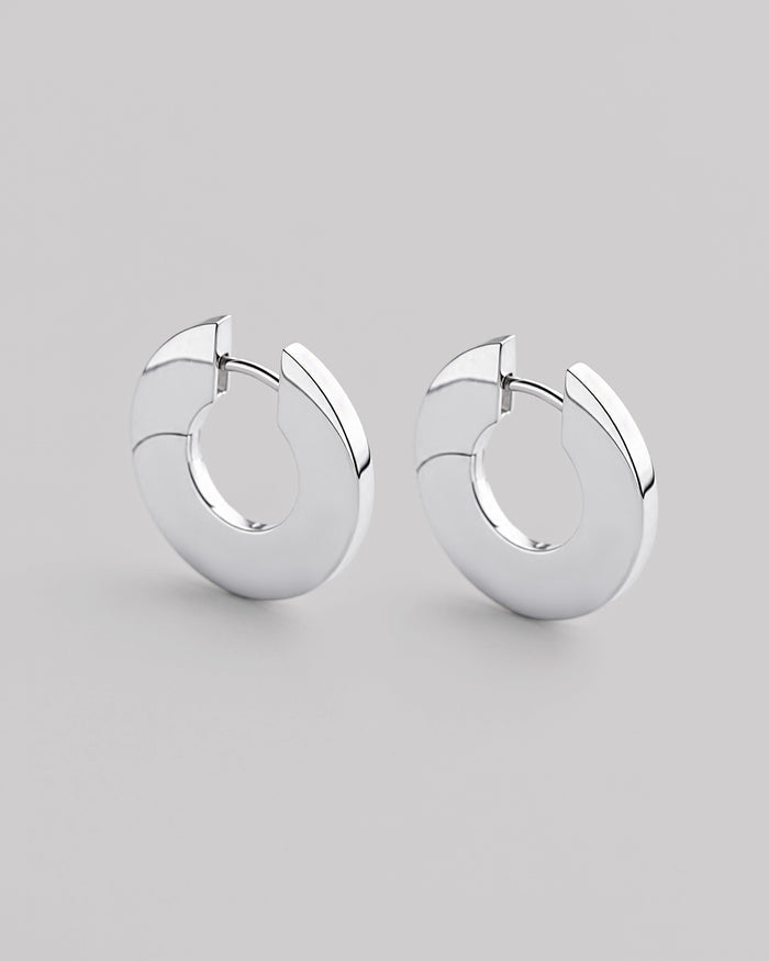 Silver hoop earrings REFLET