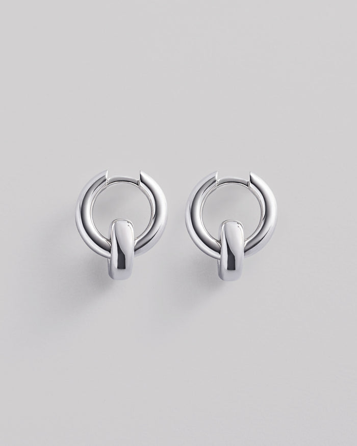 Silver hoop earrings RONDE