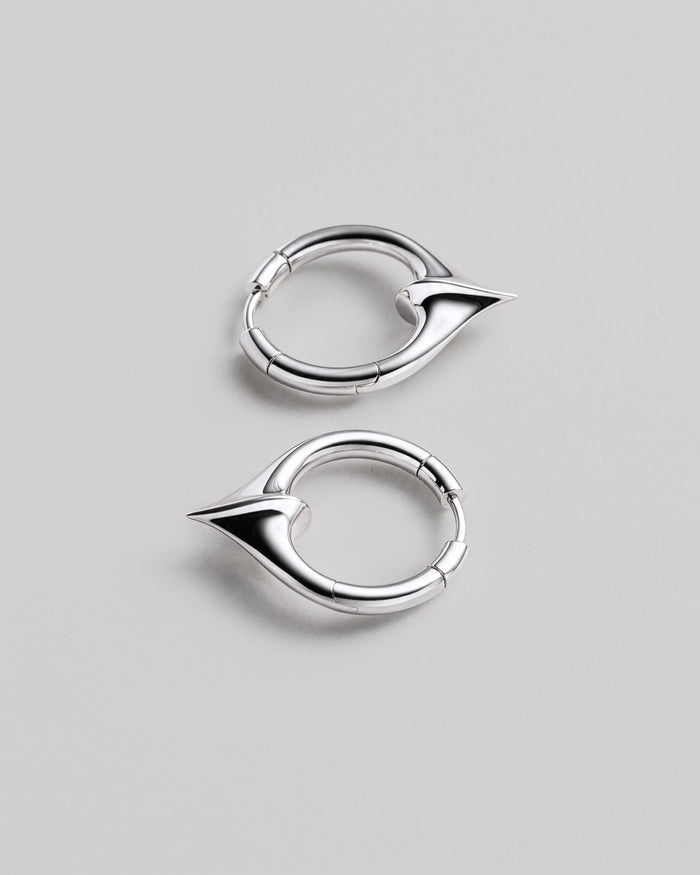 Silver hoop earrings THE THORN