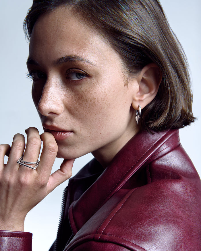 Silver hoop earrings THE THORN