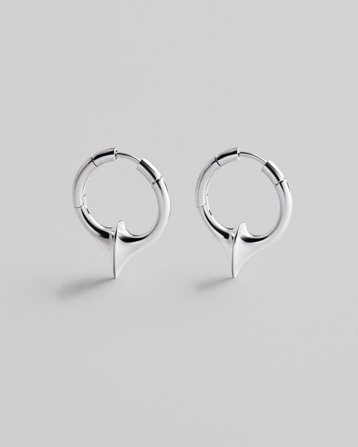 Silver hoop earrings THE THORN