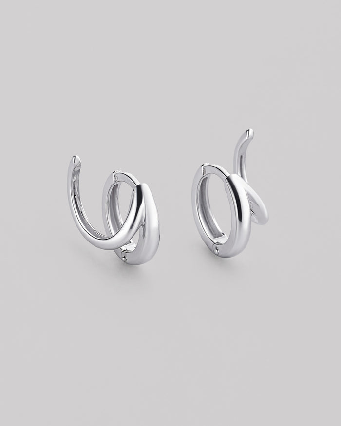 Silver hoop earrings VALENTE