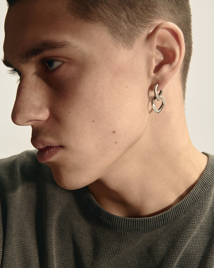 Silver monoearring DUAL