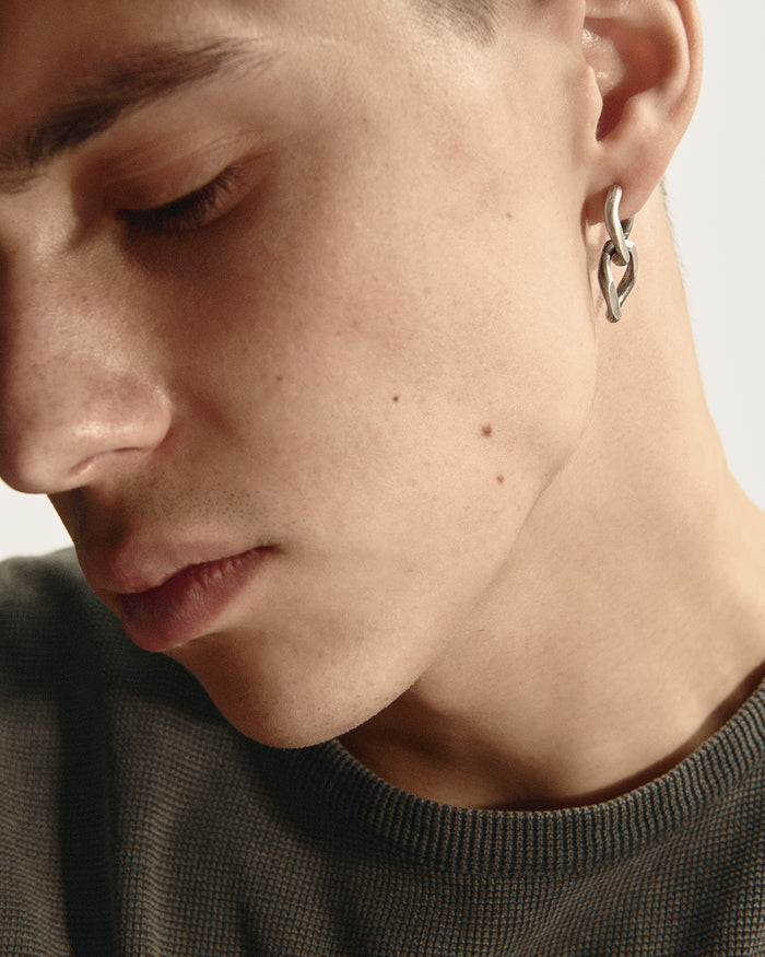 Silver monoearring DUAL