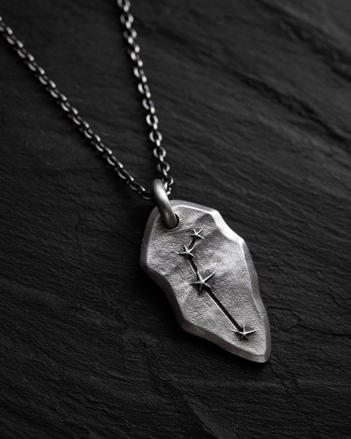 Silver pendant ARIES CONSTELLATION on a chain