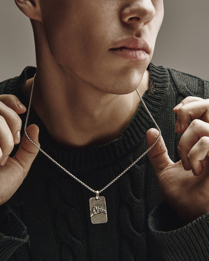 Silver pendant FATHER AND SON