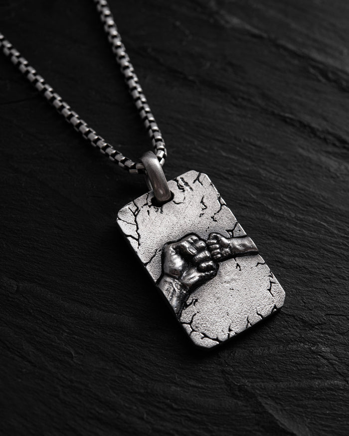 Silver pendant FATHER AND SON
