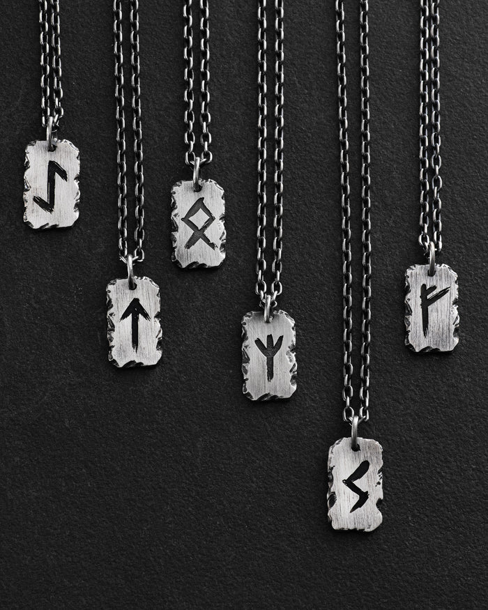 Silver pendant RUNE AMULET - EIHWAZ
