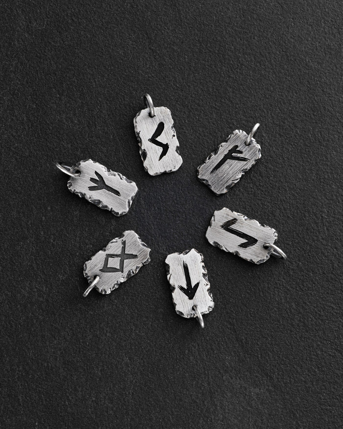 Silver pendant RUNE AMULET - EIHWAZ