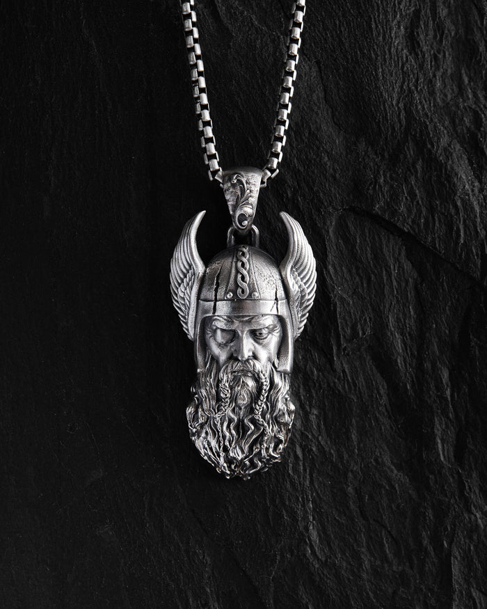 Silver pendant VIKING WARRIOR ODIN