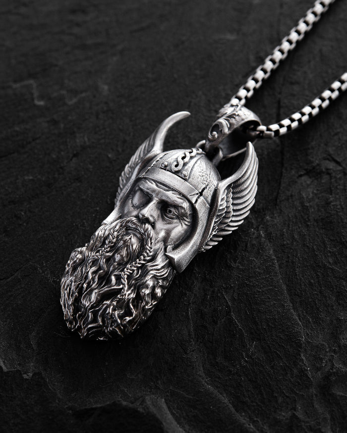 Silver pendant VIKING WARRIOR ODIN