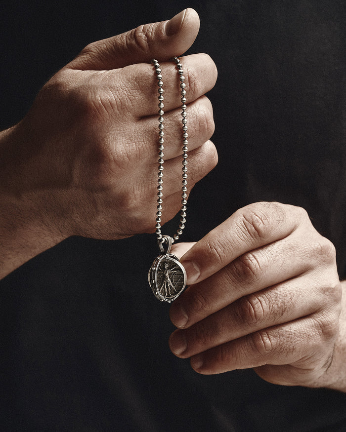 Silver pendant VITRUVIAN MAN (Da Vinci)