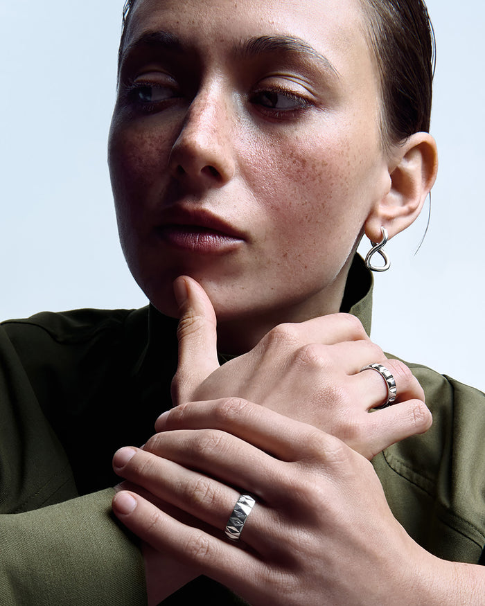 Silver ring FACET