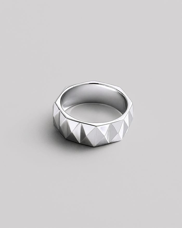 Silver ring FACET