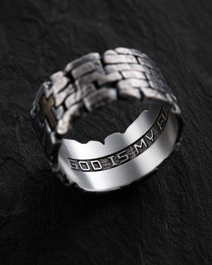 Silver ring GOD IS MY FORTRESS