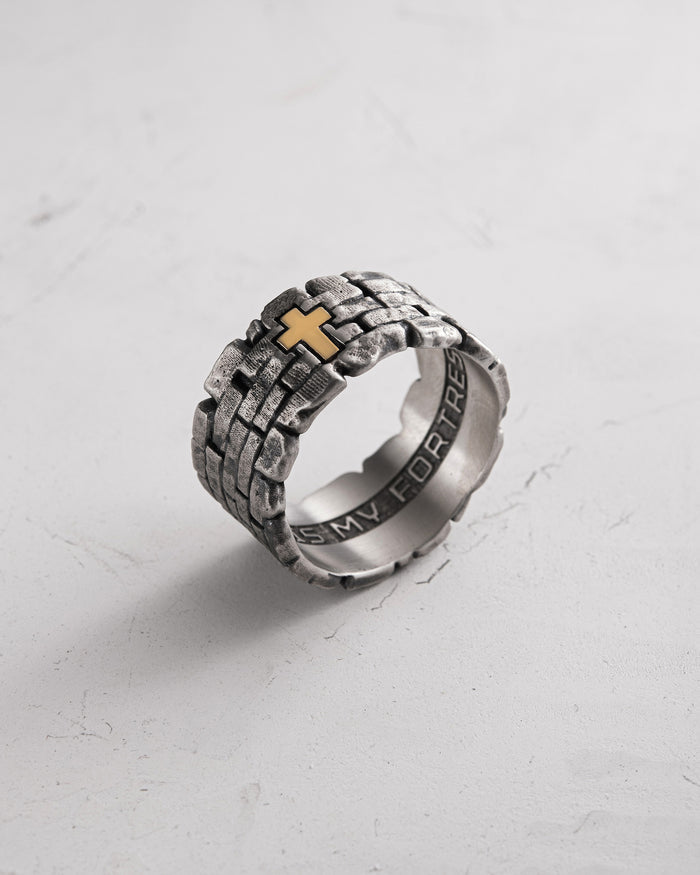 Silver ring GOD IS MY FORTRESS