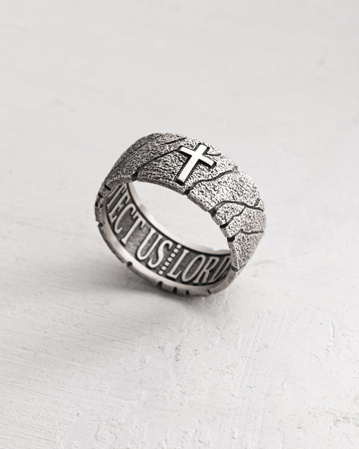 Silver ring GOD'S SHIELD