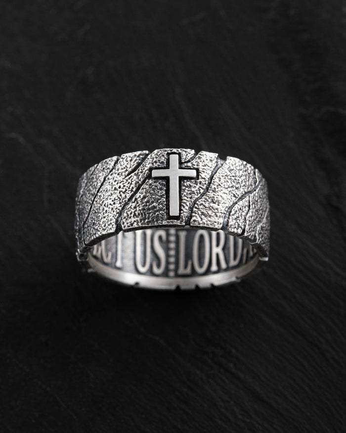 Silver ring GOD'S SHIELD