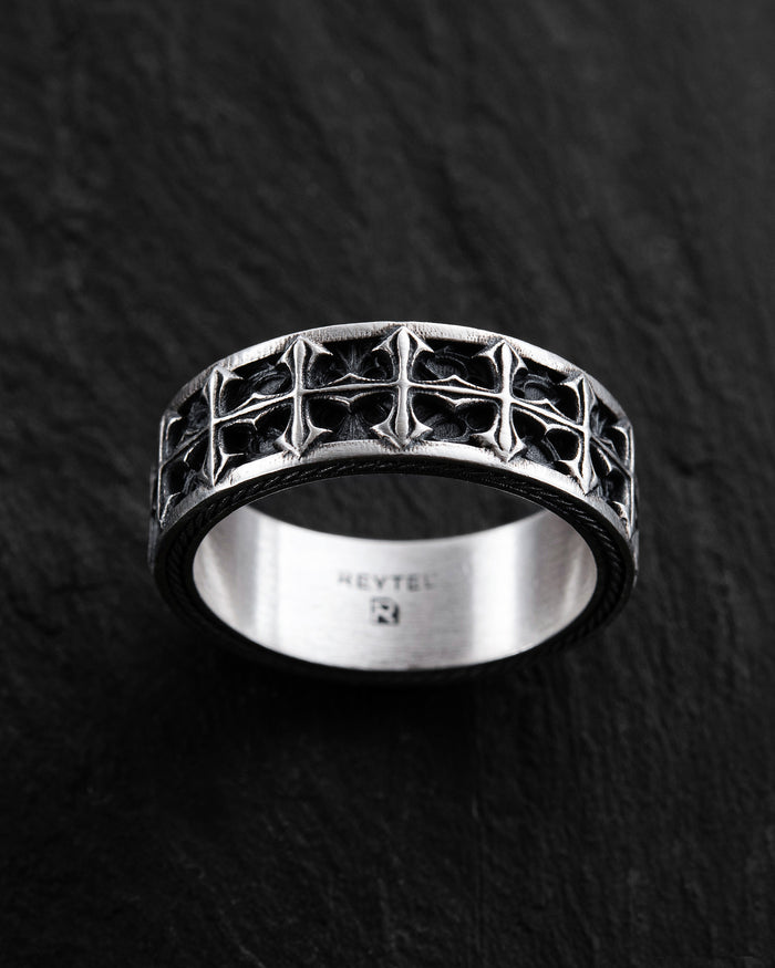Silver ring GOTHIC CROSS
