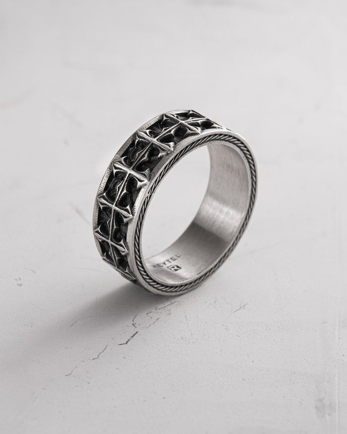 Silver ring GOTHIC CROSS