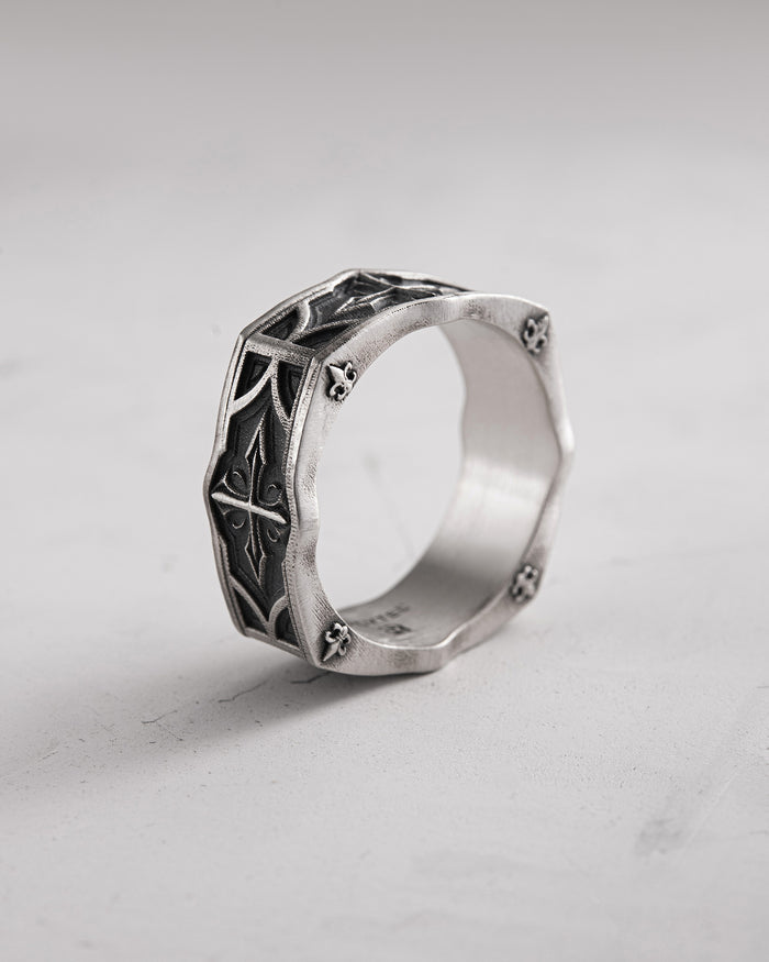 Silver ring SANCTUM. FLEUR DE LIS