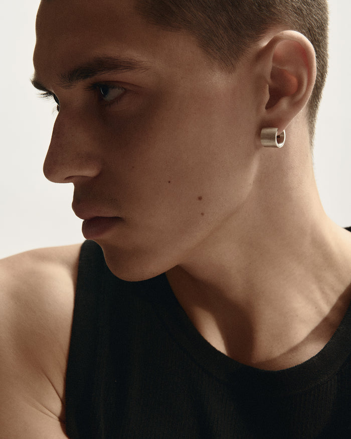 Silver single - earring SOLID